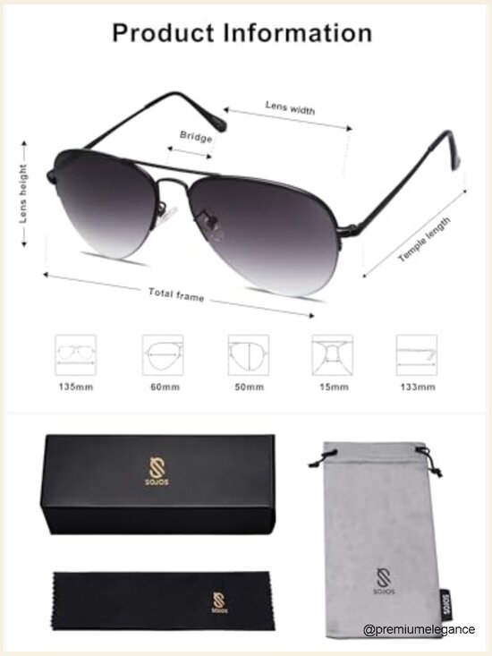 Classic Aviator Sunglasses with UV400 Protection, Unisex main image 4